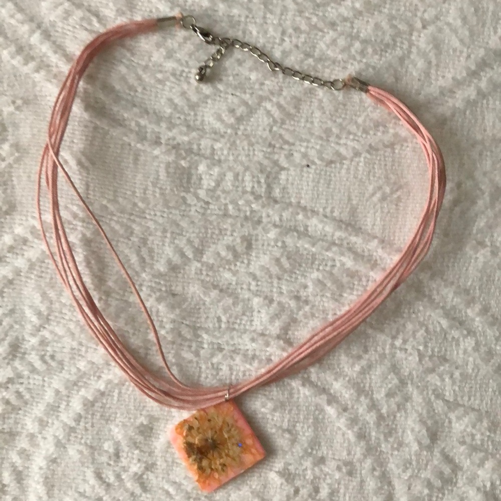 | Handmade Dried Flower Necklace from Bahamas |